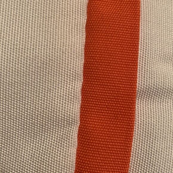 Set of 2 Orange Striped Sunbrella Indoor/Outdoor Throw Pillow Ivory 16” Square - Picture 8 of 10